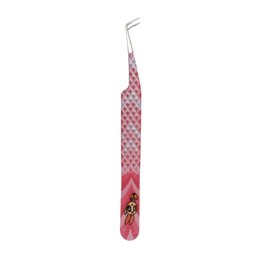 Powder Puff Fiber Grip Fanning Tweezers Duo